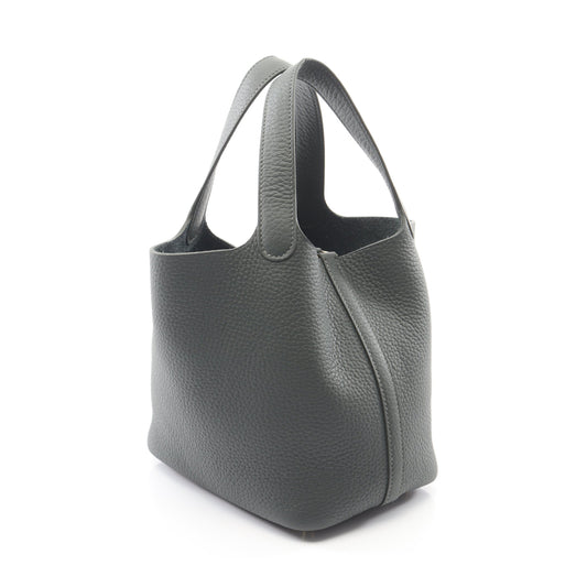 ピコタンロックPM ヴェールアングレ ハンドバッグ トリヨンクレマンス グレーグリーン ゴールド金具 K刻印 エルメス