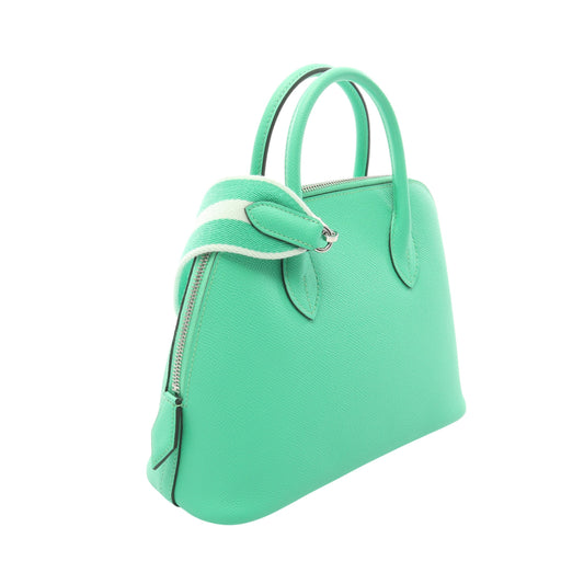 ボリード1923 25 ヴェールコミック ハンドバッグ ヴォーエプソン グリーン シルバー金具 2WAY B刻印 エルメス