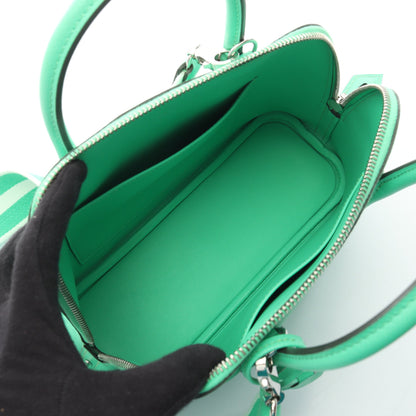 ボリード1923 25 ヴェールコミック ハンドバッグ ヴォーエプソン グリーン シルバー金具 2WAY B刻印 エルメス