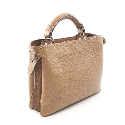 セレリア ピーカブー ソフト スモール ハンドバッグ レザー ライトブラウン 2WAY フェンディ