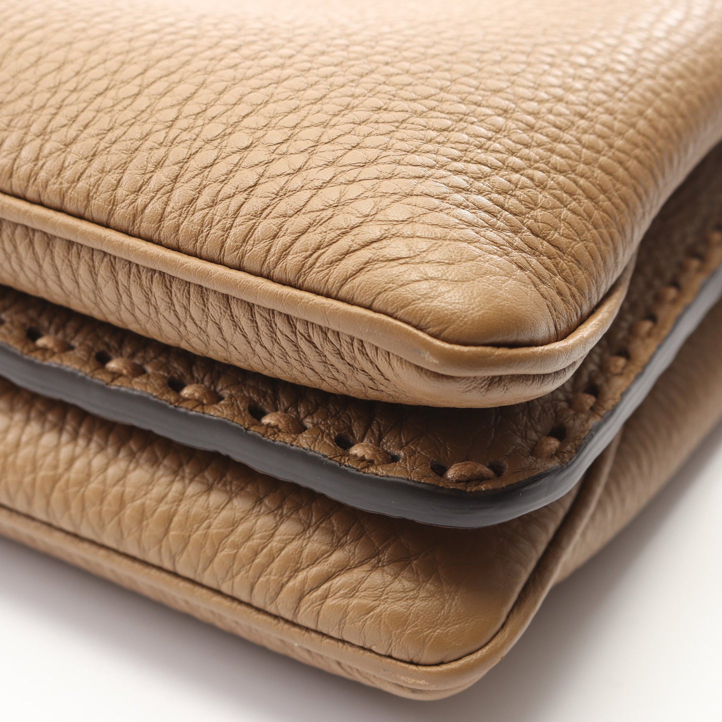 セレリア ピーカブー ソフト スモール ハンドバッグ レザー ライトブラウン 2WAY フェンディ