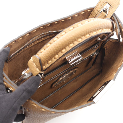 セレリア ピーカブー ソフト スモール ハンドバッグ レザー ライトブラウン 2WAY フェンディ