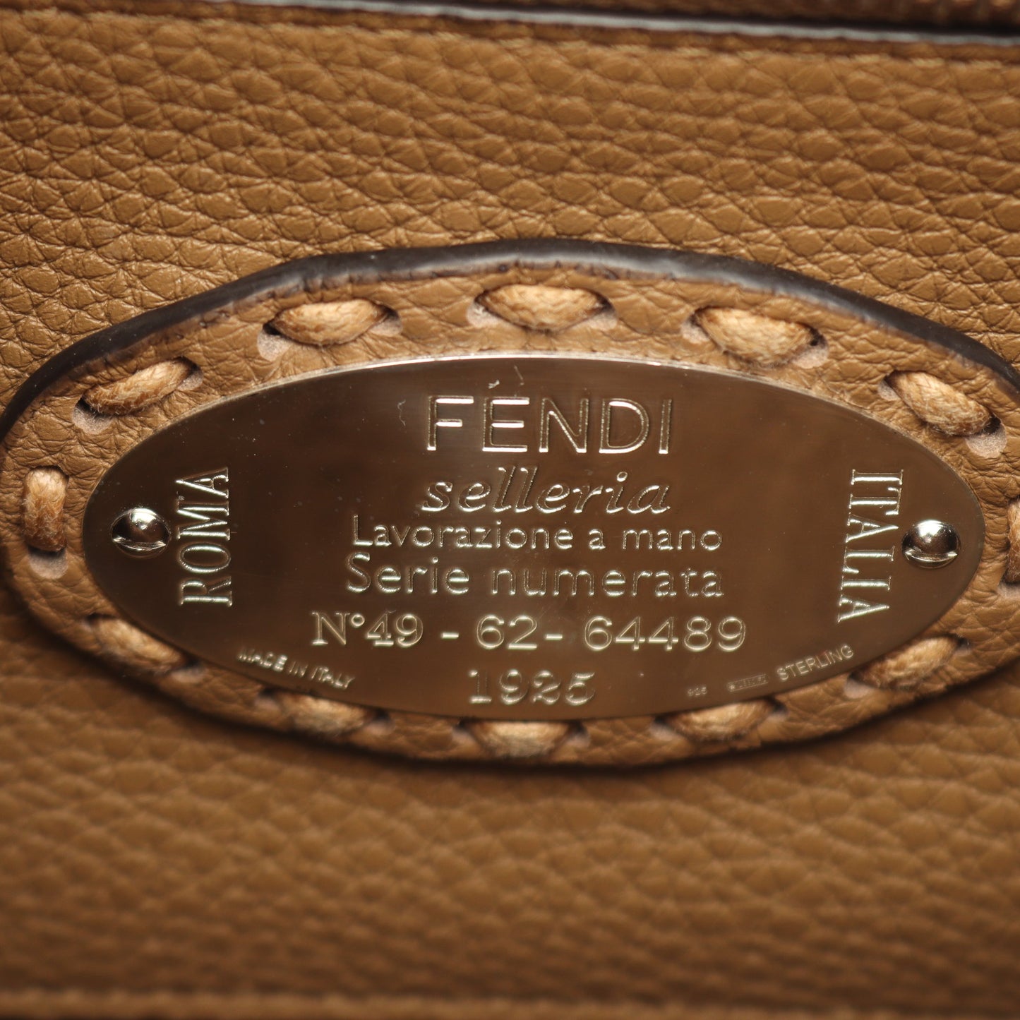 セレリア ピーカブー ソフト スモール ハンドバッグ レザー ライトブラウン 2WAY フェンディ