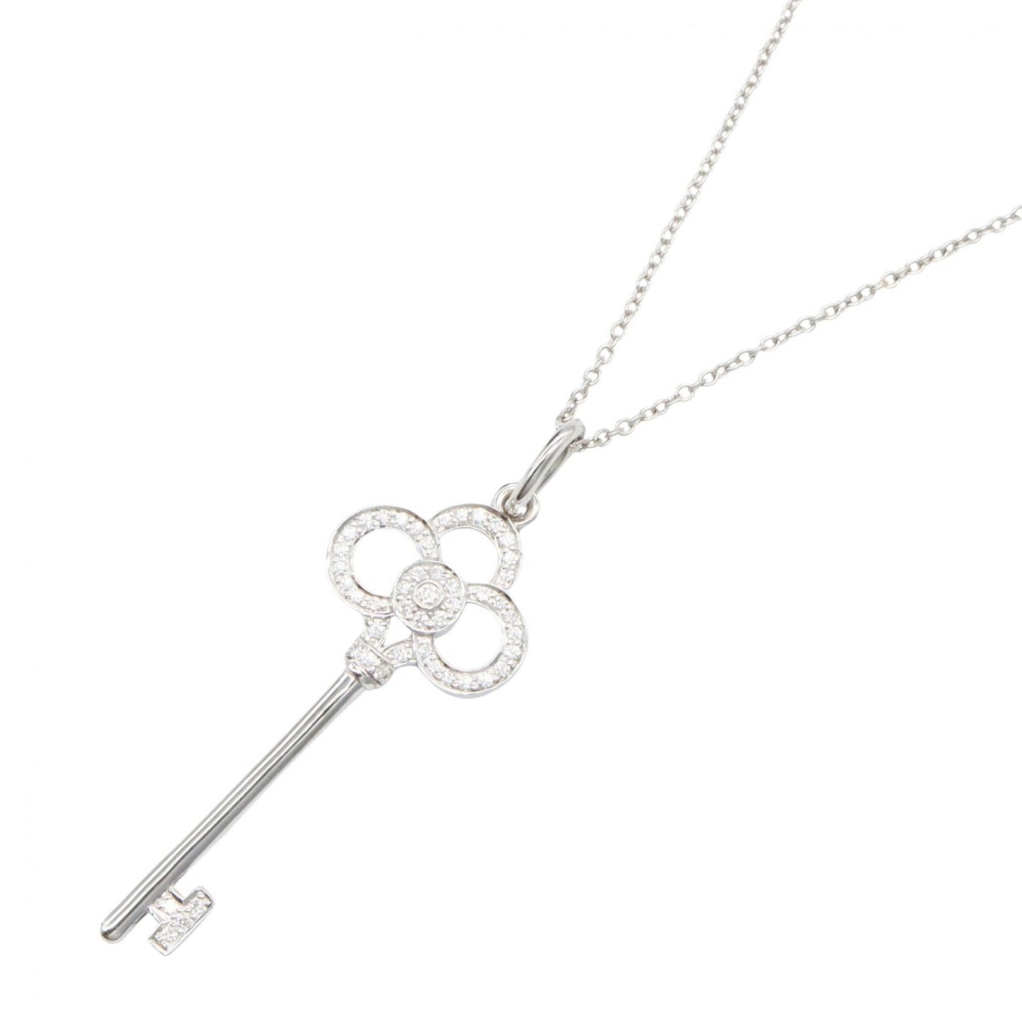 クラウン キー ネックレス ダイヤ ネックレス K18WG ダイヤモンド ホワイトゴールド クリア ティファニー アクセサリー TIFFANY & Co.