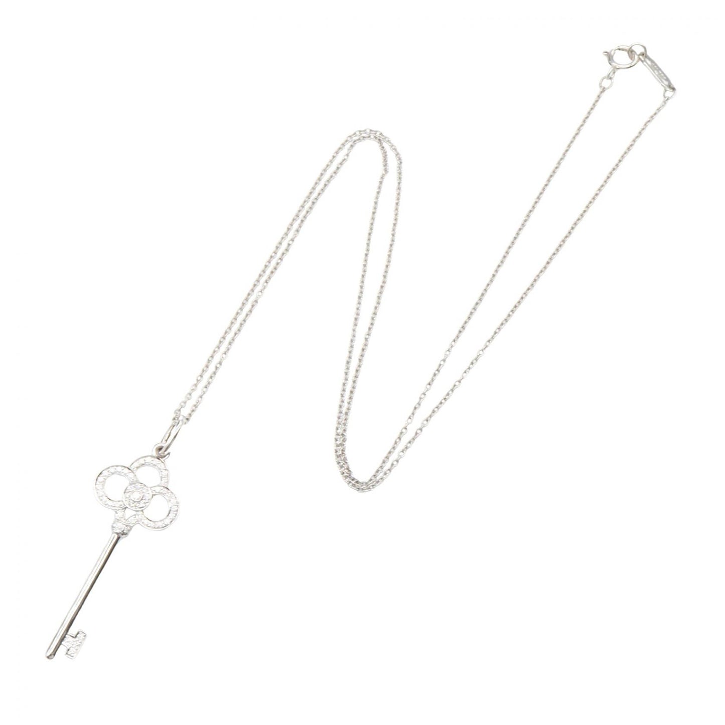 クラウン キー ネックレス ダイヤ ネックレス K18WG ダイヤモンド ホワイトゴールド クリア ティファニー アクセサリー TIFFANY & Co.