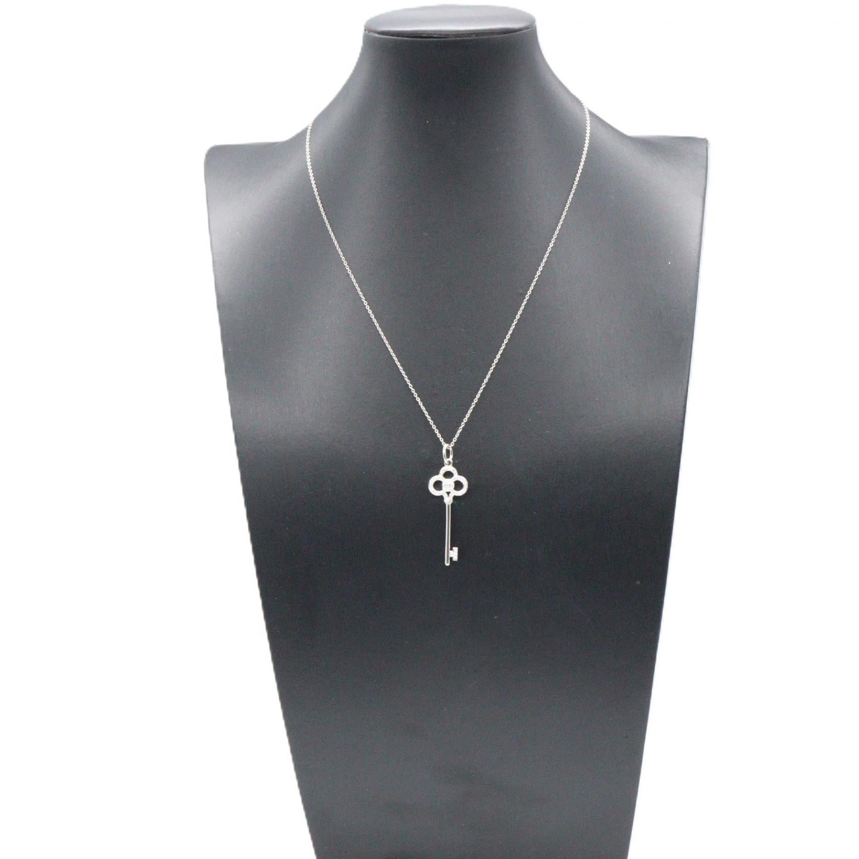クラウン キー ネックレス ダイヤ ネックレス K18WG ダイヤモンド ホワイトゴールド クリア ティファニー アクセサリー TIFFANY & Co.