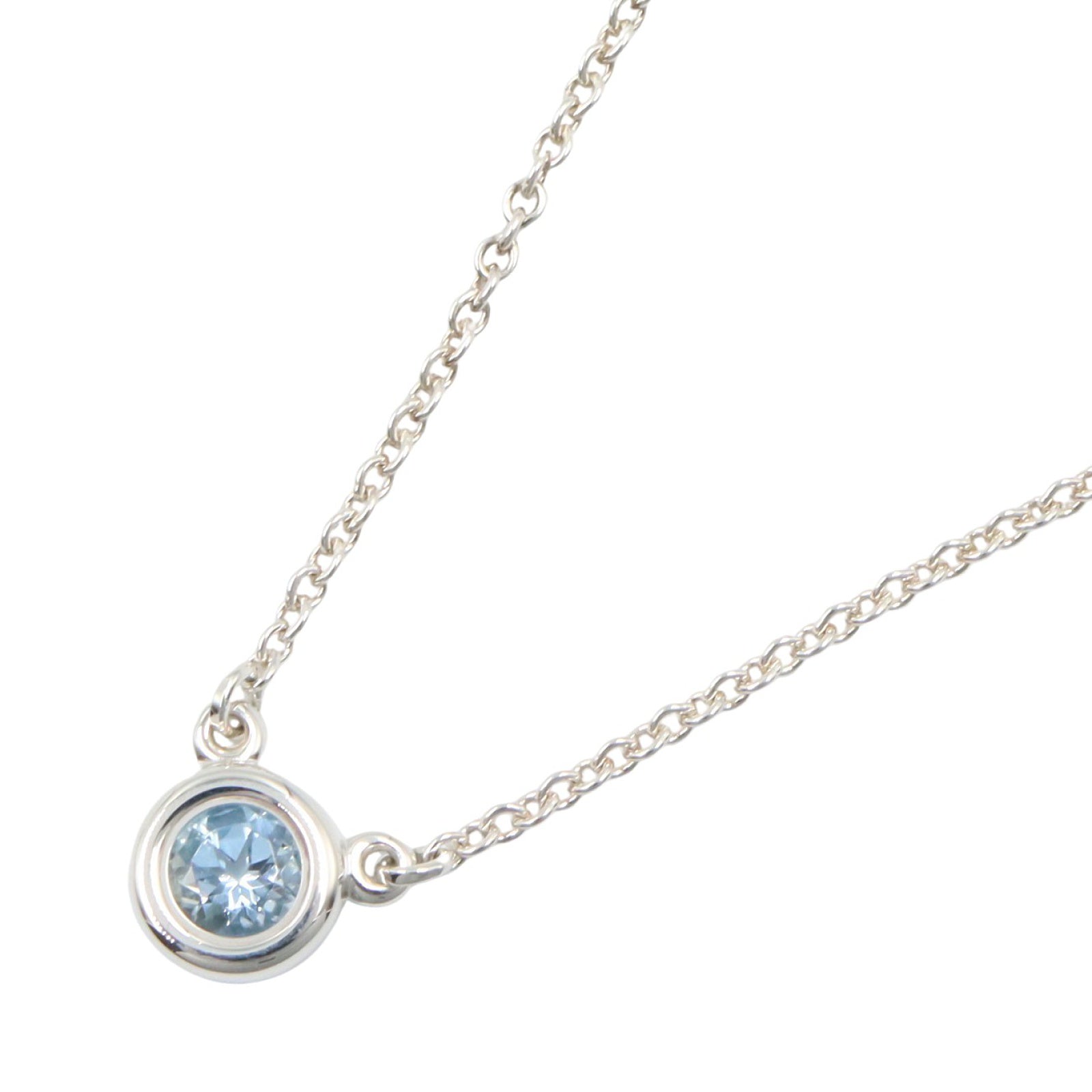 値下げTiffany & Co. バイザヤード　アクアマリン バイザヤードネックレス アクアマリン ネックレス SV925 アクアマリン