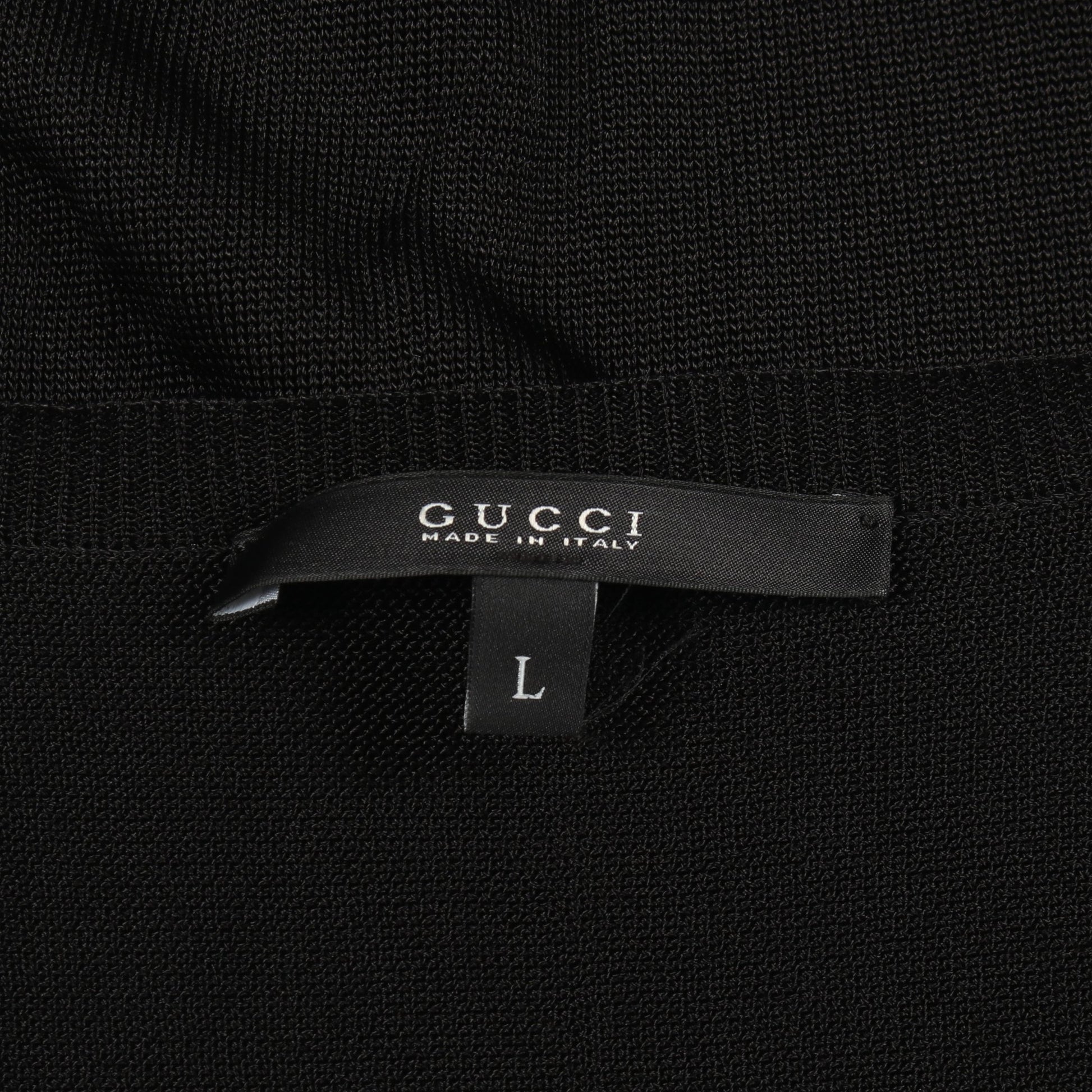 インターロッキングG Vネック ニット レーヨン ブラック グッチ トップス GUCCI