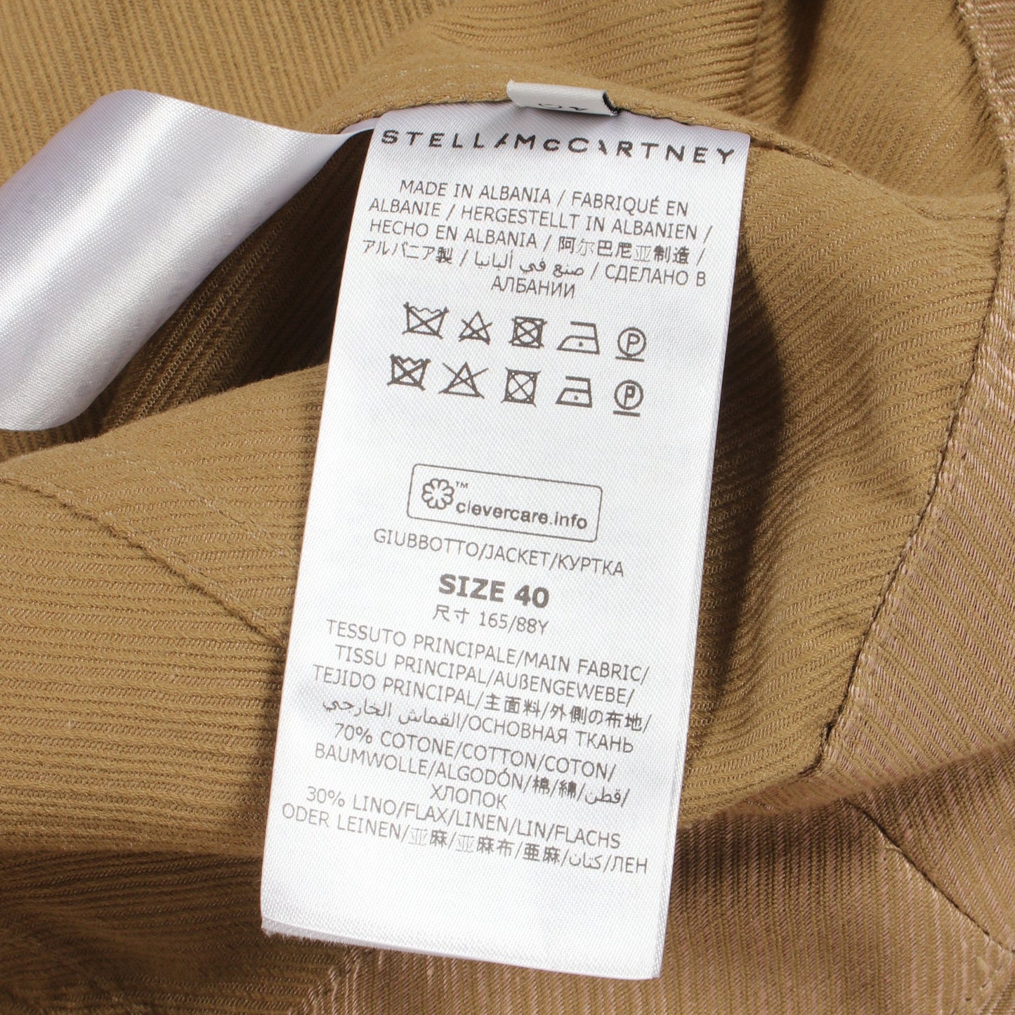 ジャケット コットン リネン カーキベージュ ステラマッカートニー アウター Stella McCartney