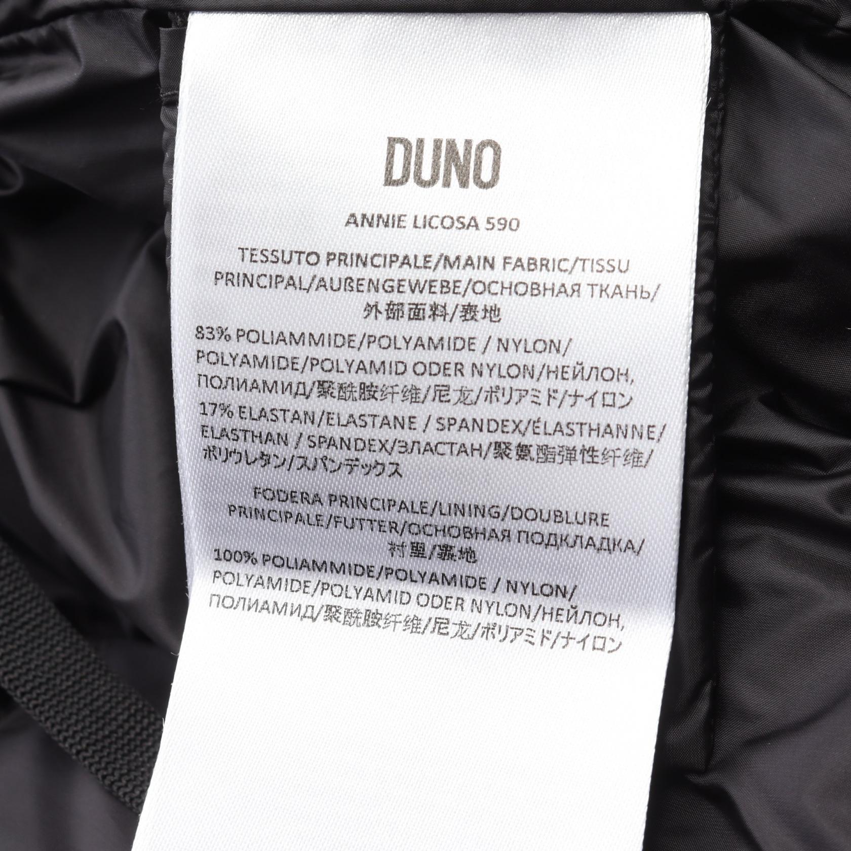 ANNIE LICOSA フード付き ダウンコート ナイロン ブラック デュノ アウター DUNO
