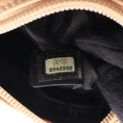 カンボンライン ショルダーバッグ レザー ベージュ ブラック シルバー金具 シャネル バッグ CHANEL