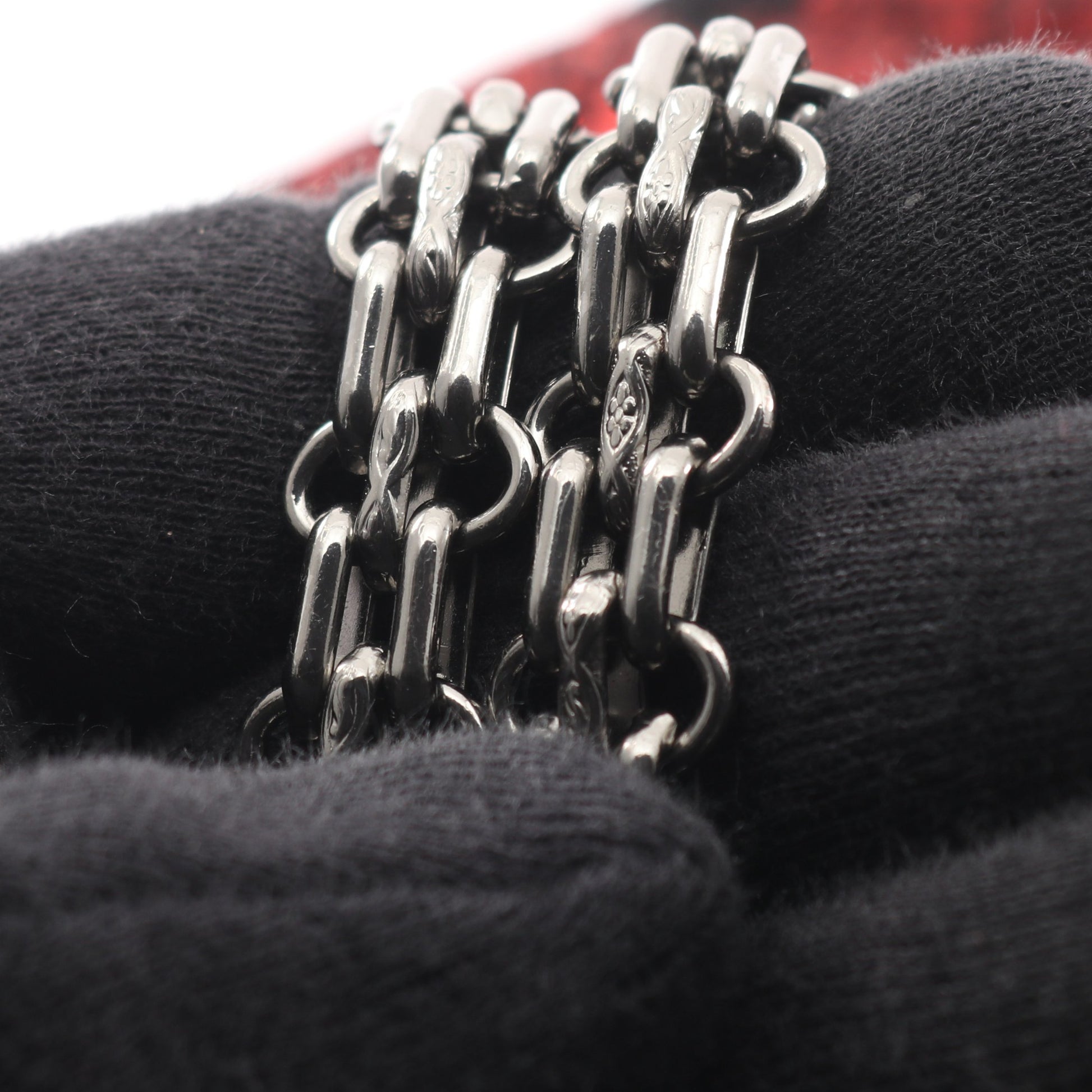 2.55 マトラッセ マドモアゼルチェーン Wフラップ Wチェーンショルダーバッグ ブロックチェック ウール レッド ブラック シルバー金具 シャネル バッグ CHANEL