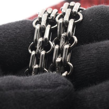 2.55 マトラッセ マドモアゼルチェーン Wフラップ Wチェーンショルダーバッグ ブロックチェック ウール レッド ブラック シルバー金具 シャネル バッグ CHANEL