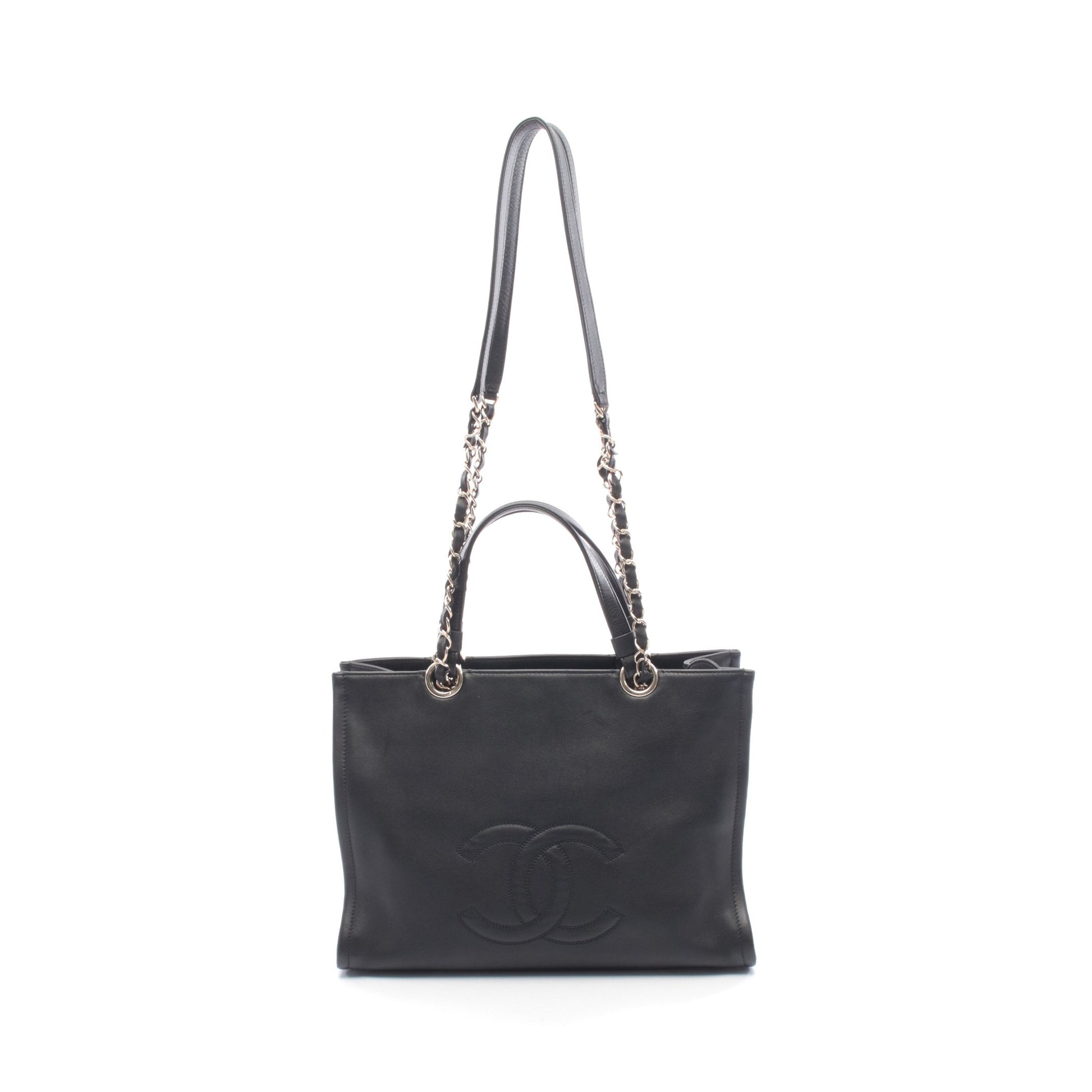 ココマーク チェーンショルダーバッグ チェーントートバッグ ラムスキン ブラック ゴールド金具 シャネル バッグ CHANEL