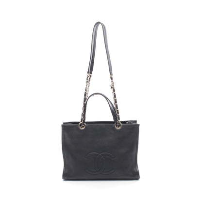 ココマーク チェーンショルダーバッグ チェーントートバッグ ラムスキン ブラック ゴールド金具 シャネル バッグ CHANEL