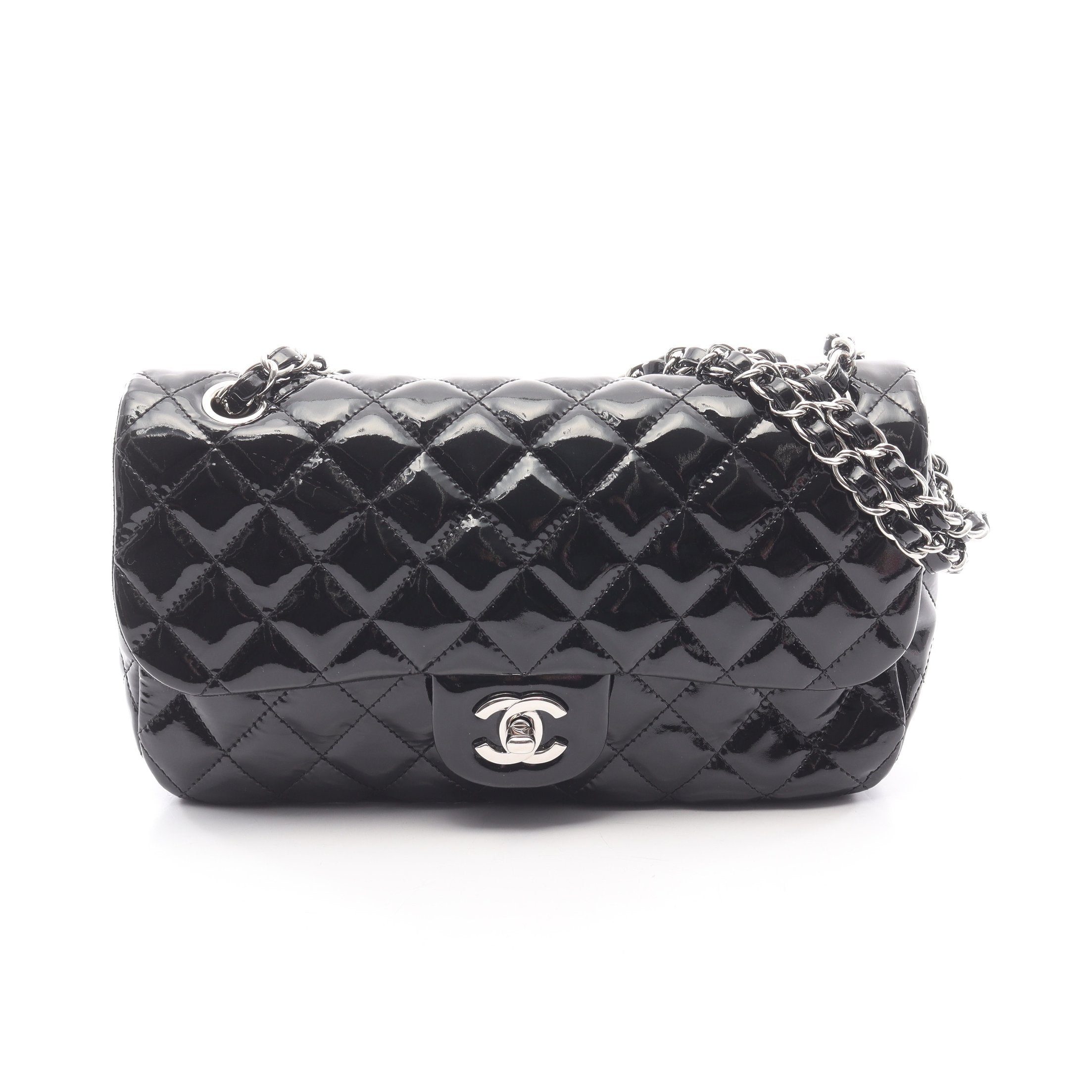 CHANEL マトラッセ チェーンショルダーバッグ エナメル レザー 21番 CHANEL - CHANEL マトラッセ チェーンショルダーバッグ エナメル