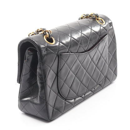 マトラッセ Wフラップ Wチェーンショルダーバッグ ラムスキン ブラック ゴールド金具 シャネル バッグ CHANEL