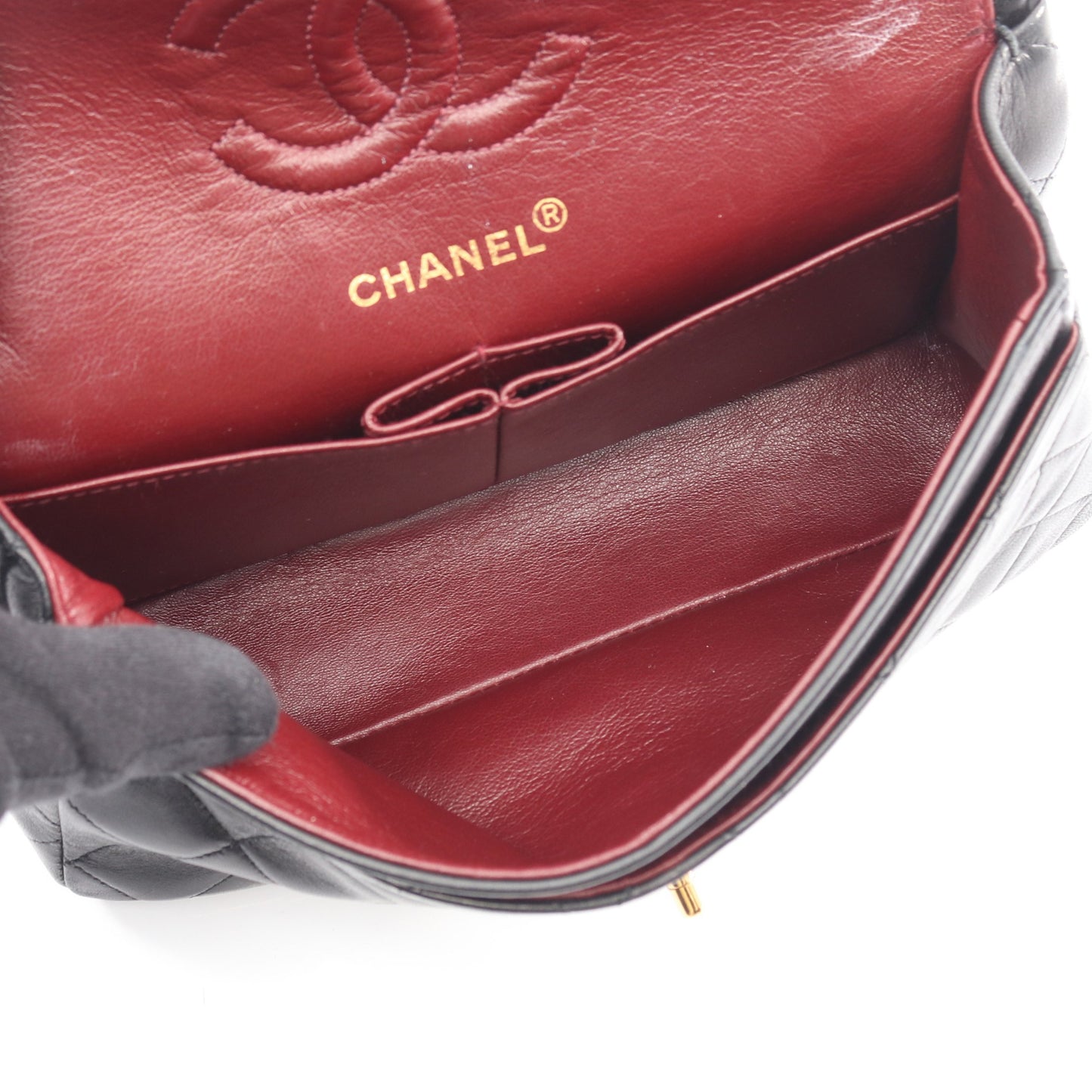 マトラッセ Wフラップ Wチェーンショルダーバッグ ラムスキン ブラック ゴールド金具 シャネル バッグ CHANEL