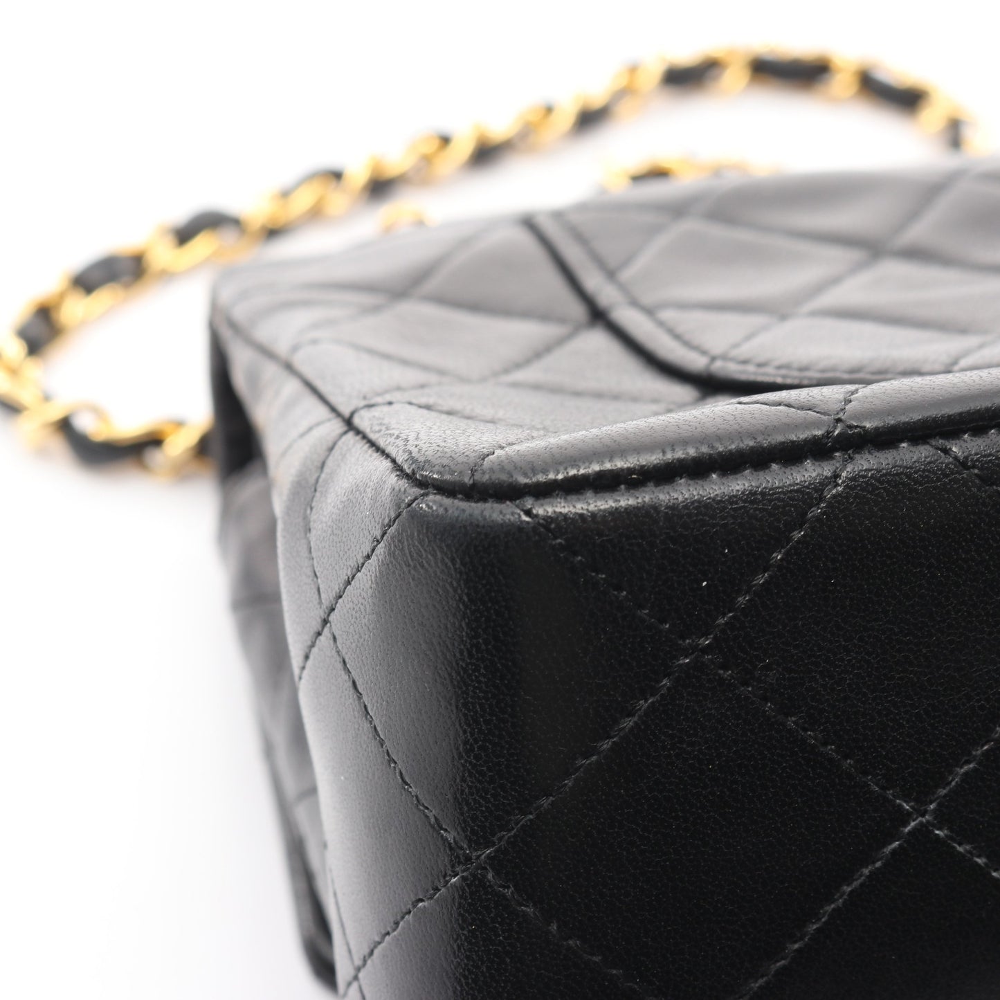 マトラッセ Wフラップ Wチェーンショルダーバッグ ラムスキン ブラック ゴールド金具 シャネル バッグ CHANEL