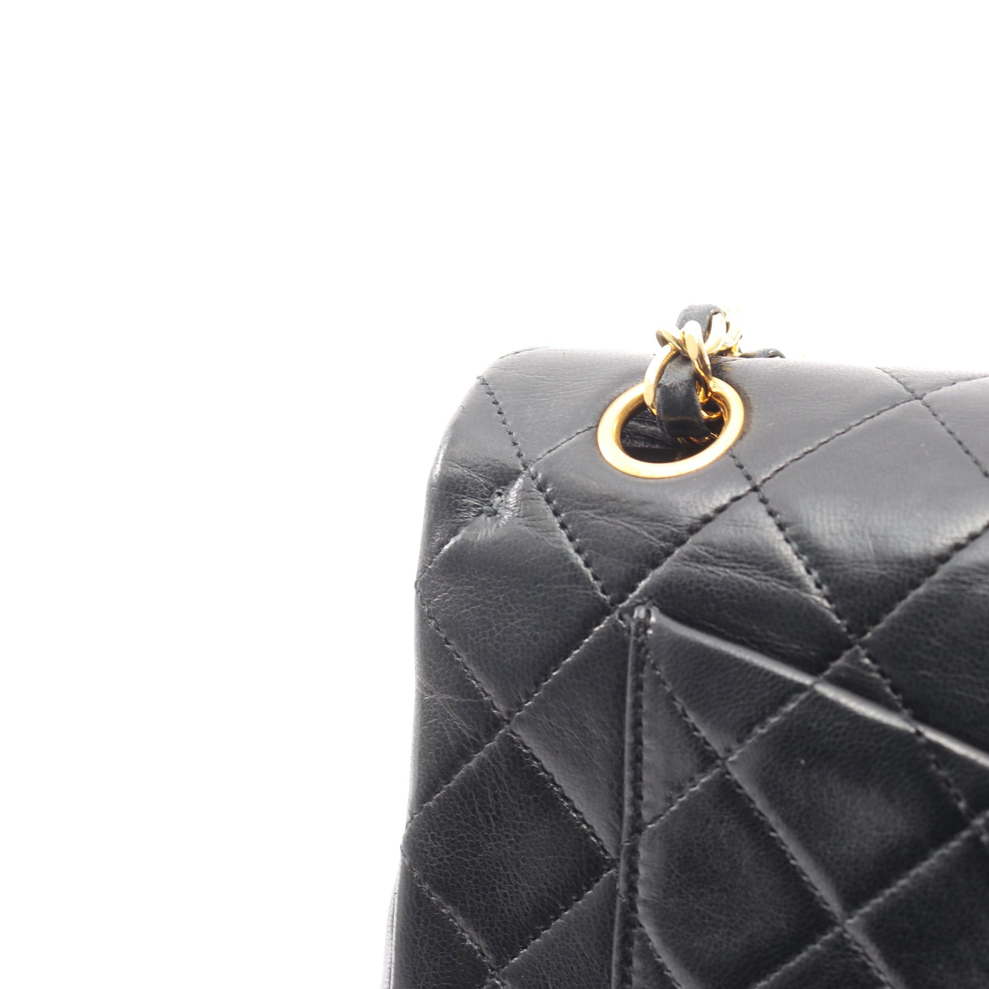 マトラッセ Wフラップ Wチェーンショルダーバッグ ラムスキン ブラック ゴールド金具 シャネル バッグ CHANEL