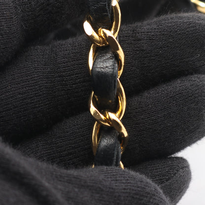 マトラッセ Wフラップ Wチェーンショルダーバッグ ラムスキン ブラック ゴールド金具 シャネル バッグ CHANEL