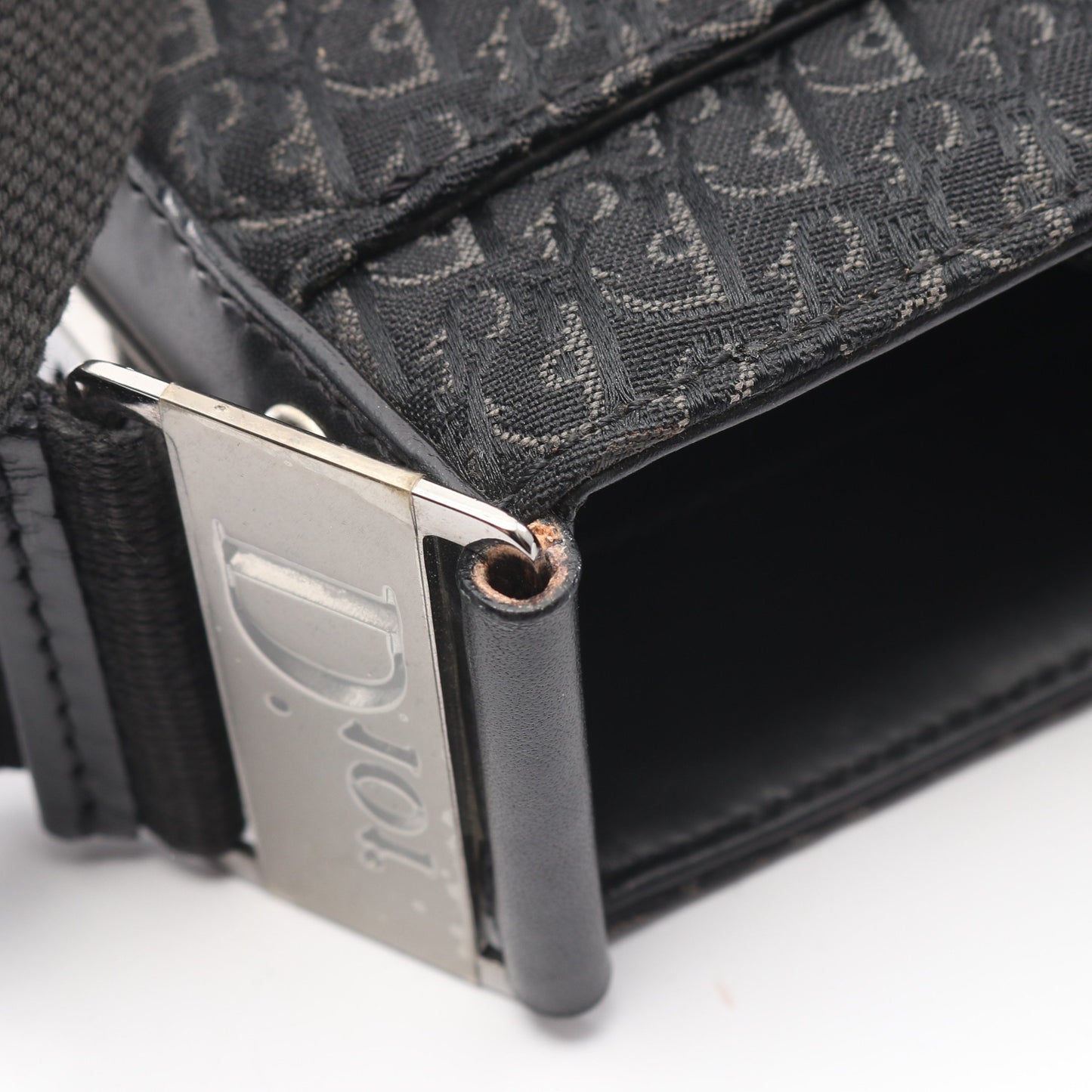 ストリートシック トロッター ワンショルダーバッグ キャンバス レザー ブラック クリスチャンディオール バッグ Christian Dior