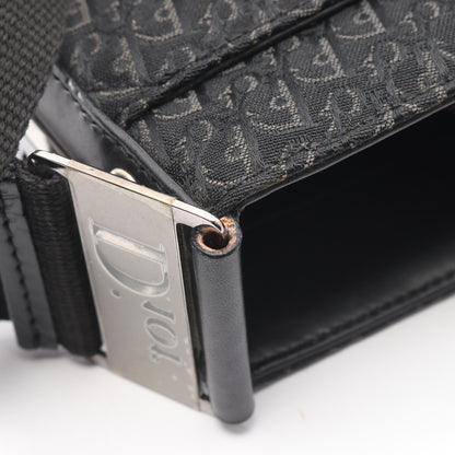 ストリートシック トロッター ワンショルダーバッグ キャンバス レザー ブラック クリスチャンディオール バッグ Christian Dior