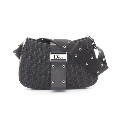 ストリートシック トロッター ワンショルダーバッグ キャンバス レザー ブラック クリスチャンディオール バッグ Christian Dior