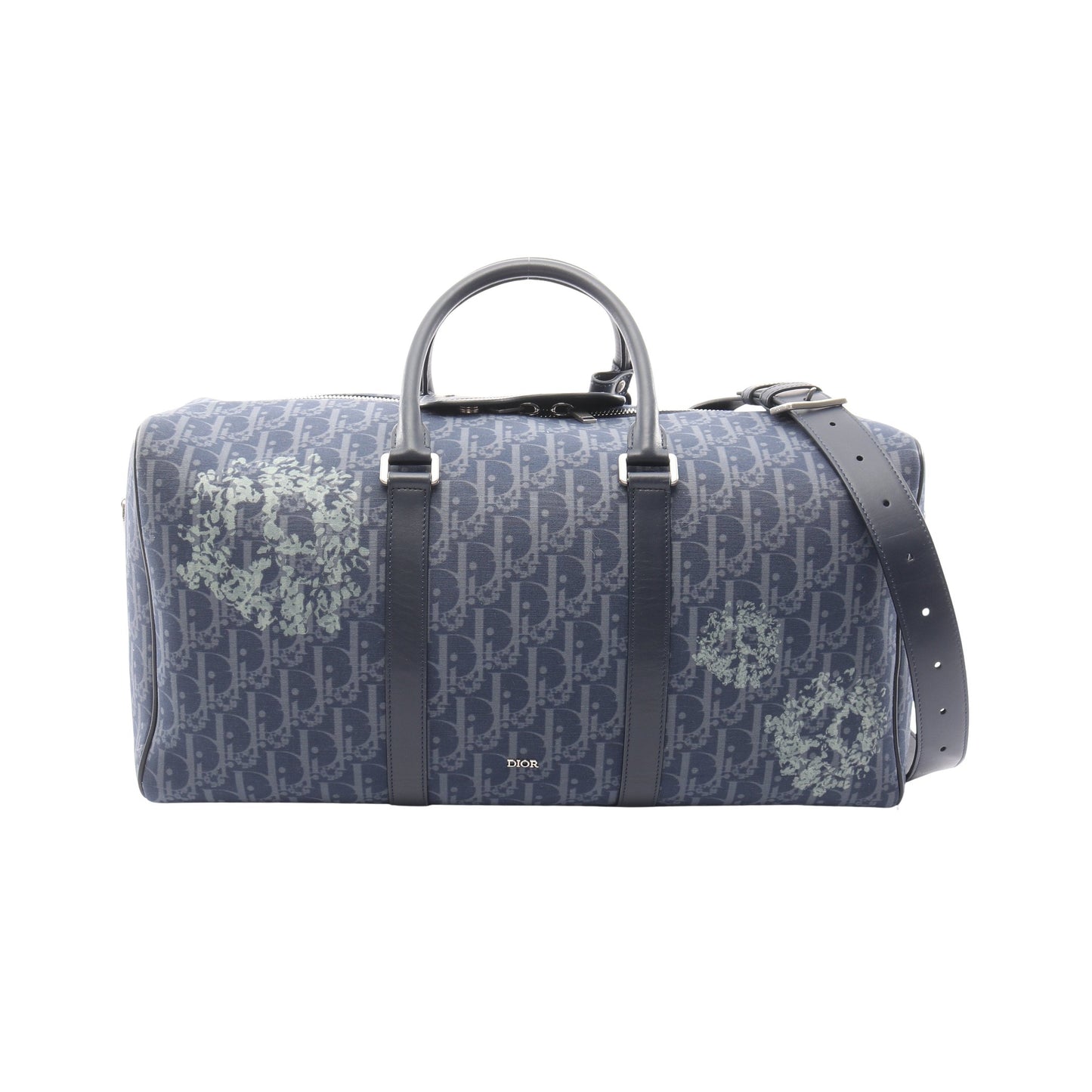 DIOR × Denim Tears ランゴ50 オブリーク ピースサイン ボストンバッグ キャンバス レザー ネイビー 2WAY クリスチャンディオール バッグ Christian Dior
