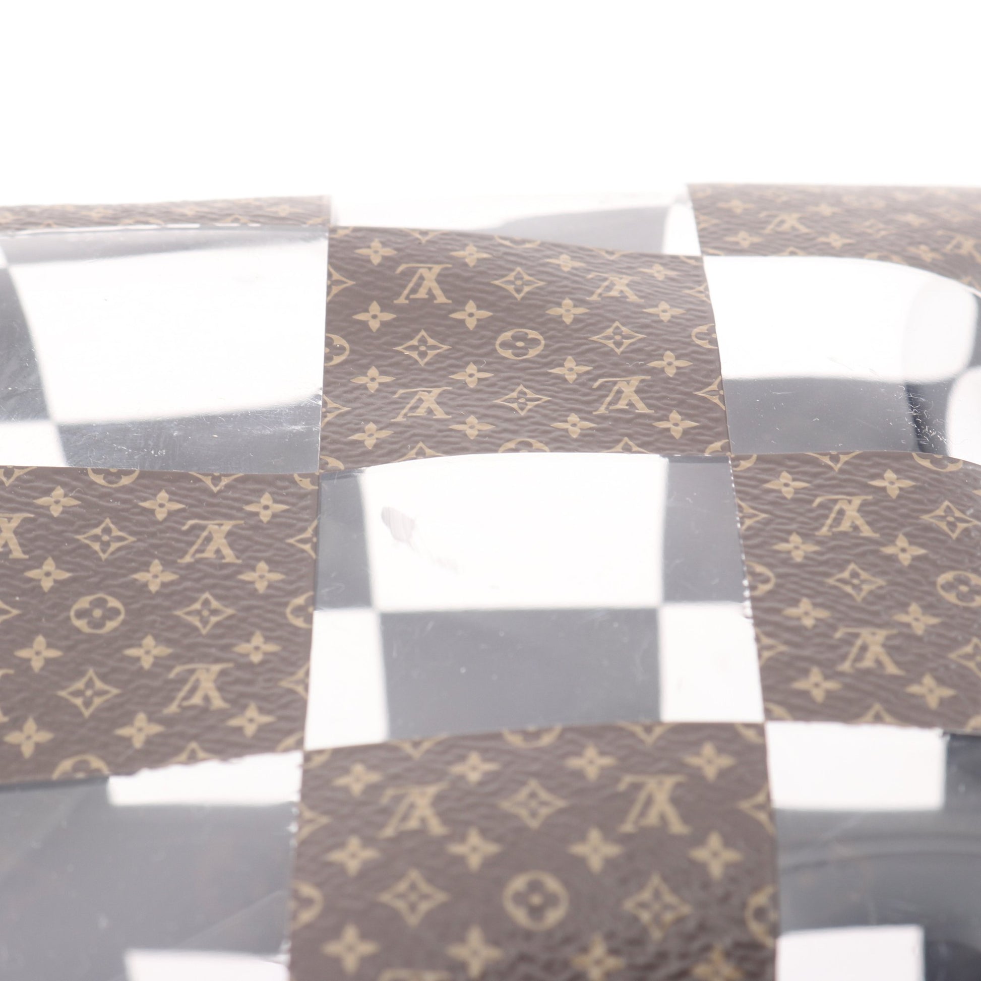 キーポル バンドリエール50 モノグラムチェス ボストンバッグ PVC ブラウン クリア 2WAY ルイヴィトン バッグ LOUIS VUITTON
