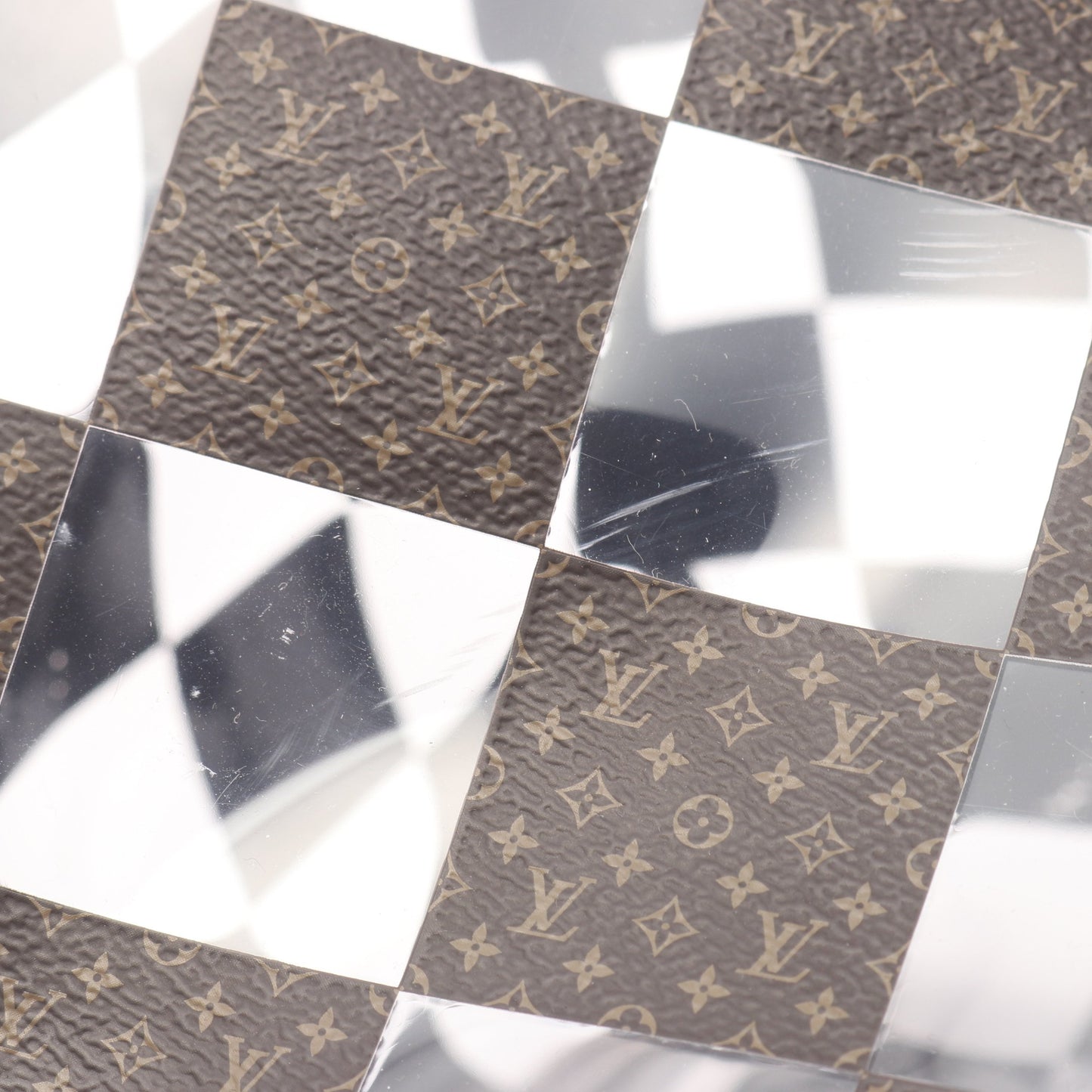 キーポル バンドリエール50 モノグラムチェス ボストンバッグ PVC ブラウン クリア 2WAY ルイヴィトン バッグ LOUIS VUITTON