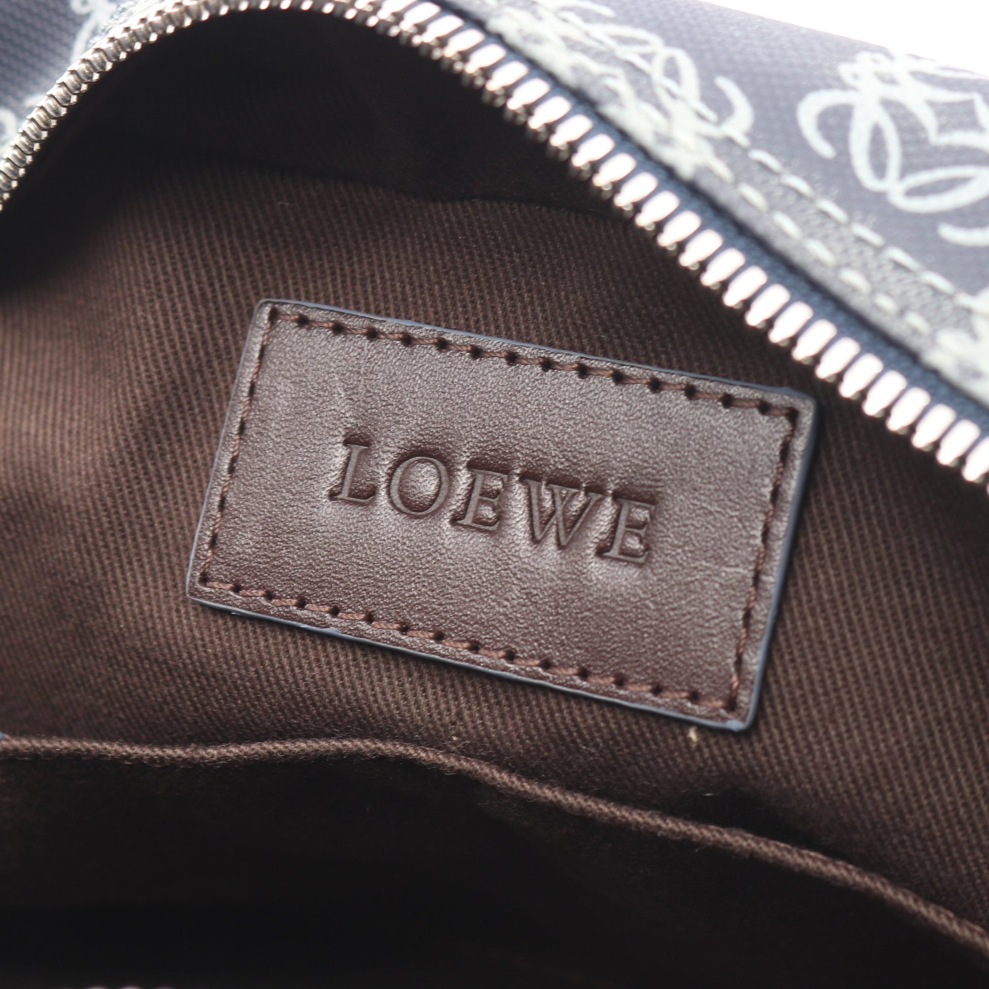 リピートアナグラム ハンドバッグ PVC レザー ネイビー ロエベ バッグ LOEWE