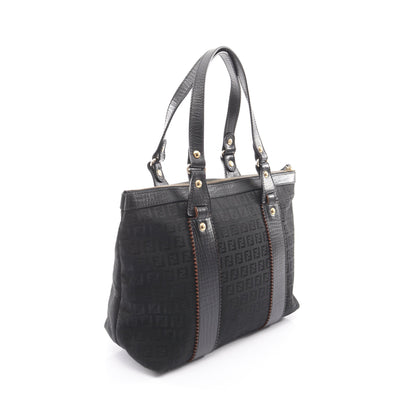 ズッキーノ ハンドバッグ トートバッグ キャンバス レザー ブラック フェンディ バッグ FENDI