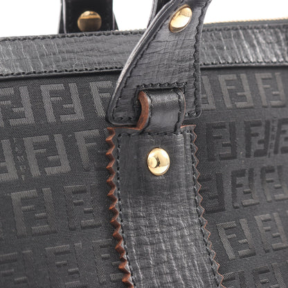 ズッキーノ ハンドバッグ トートバッグ キャンバス レザー ブラック フェンディ バッグ FENDI