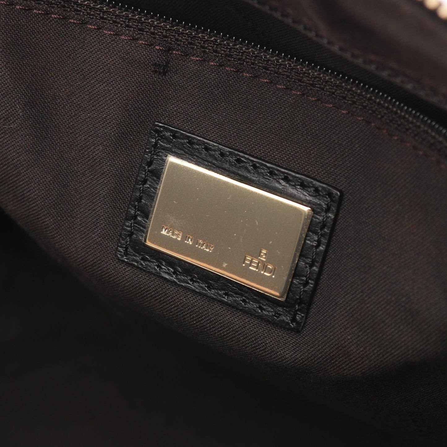 ズッキーノ ハンドバッグ トートバッグ キャンバス レザー ブラック フェンディ バッグ FENDI