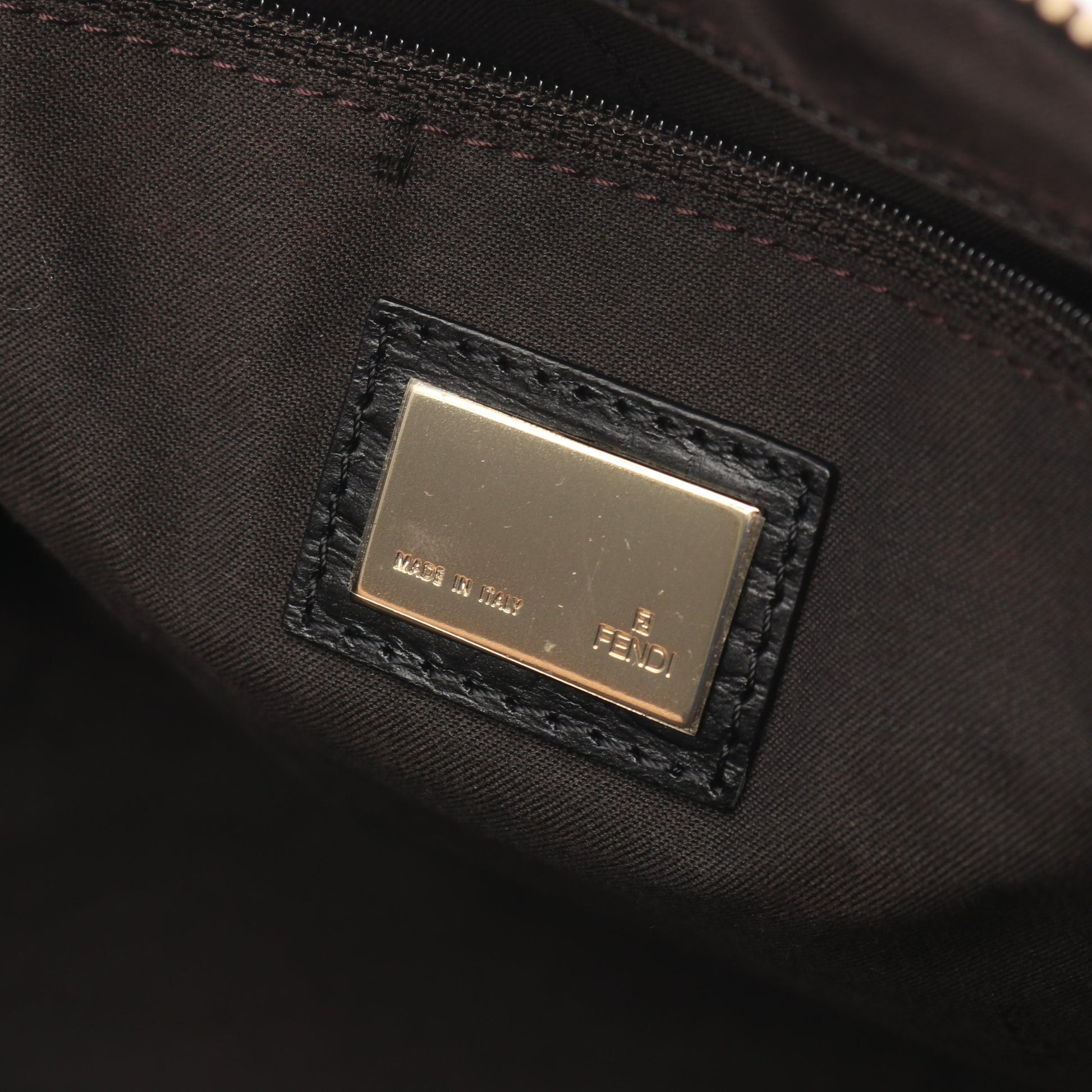 ズッキーノ ハンドバッグ トートバッグ キャンバス レザー ブラック フェンディ バッグ FENDI