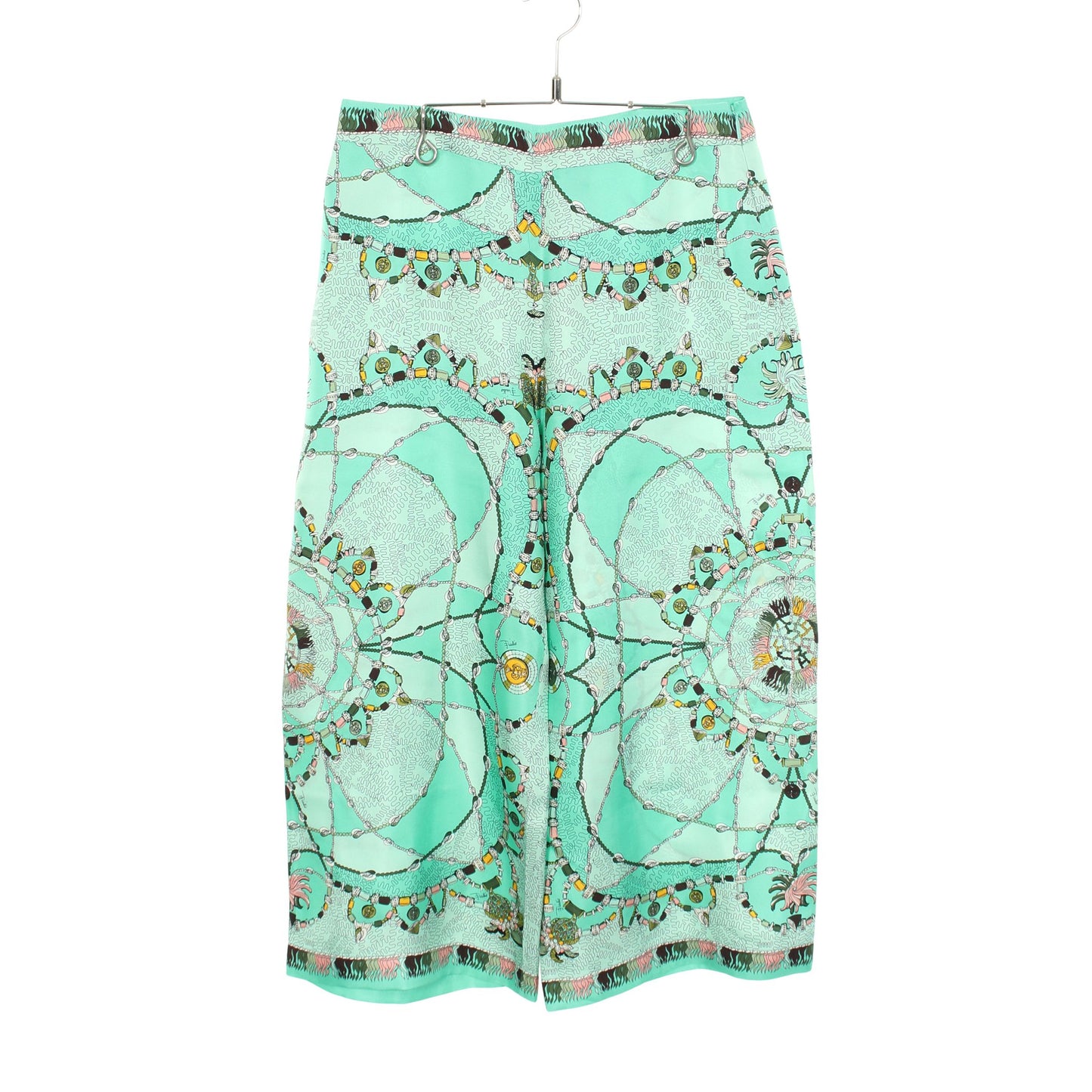 総柄 ワイドパンツ シルク ライトグリーン マルチカラー エミリオプッチ ボトムス EMILIO PUCCI