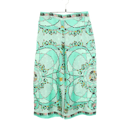 総柄 ワイドパンツ シルク ライトグリーン マルチカラー エミリオプッチ ボトムス EMILIO PUCCI