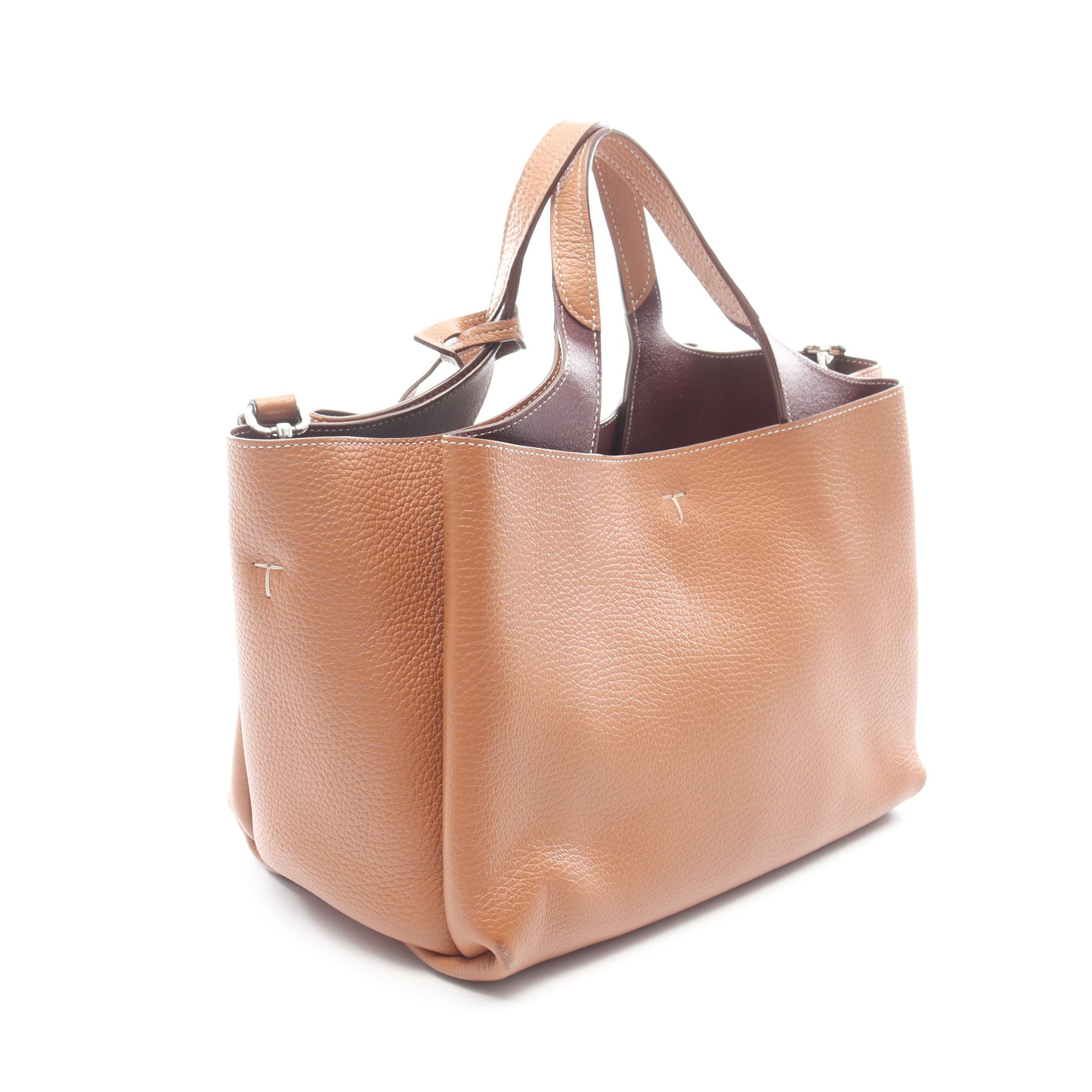 Tタイムレス ミニ 2WAY ハンドバッグ レザー ブラウン トッズ バッグ TOD'S