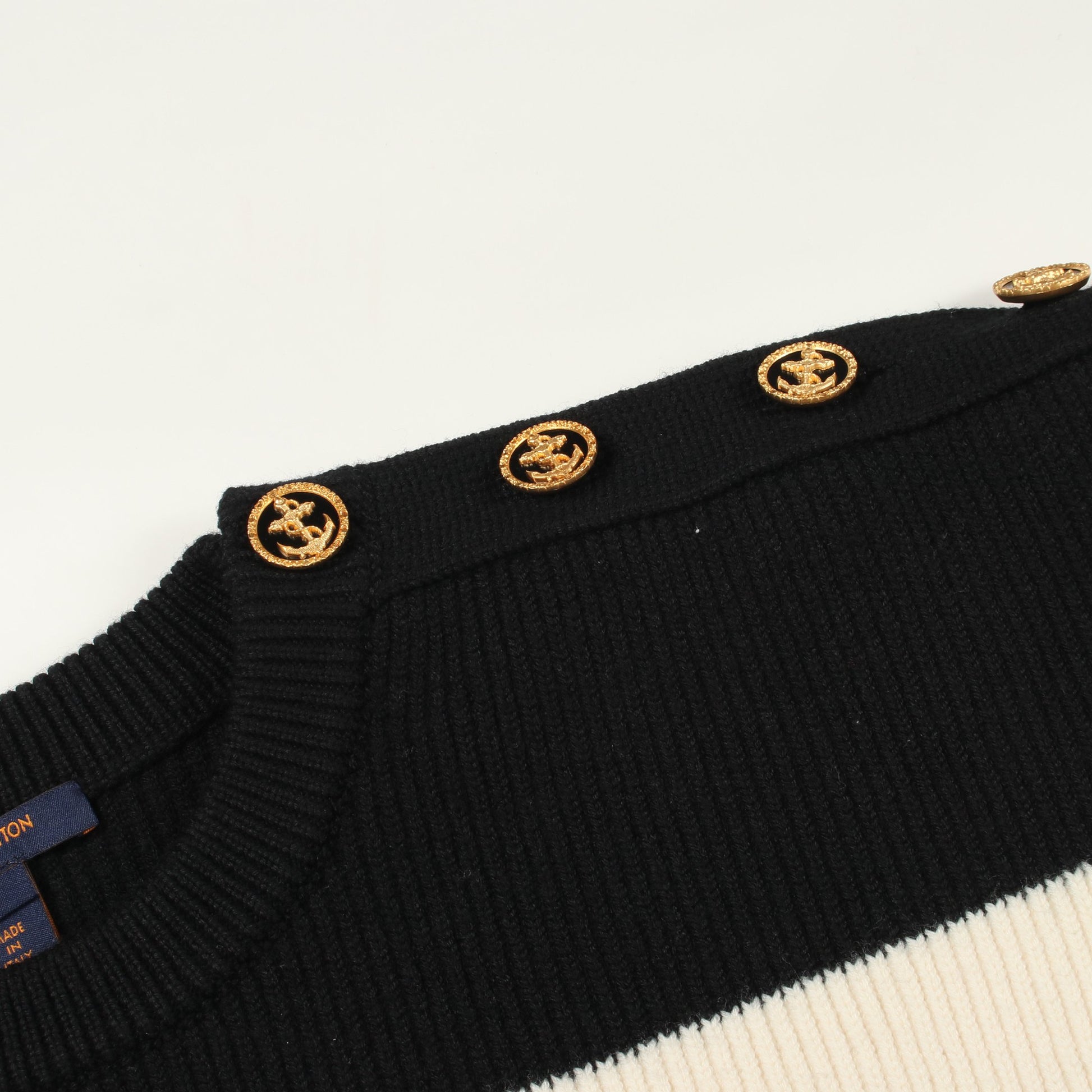 ボーダー ニット ウール ブラック ホワイト ルイヴィトン トップス LOUIS VUITTON