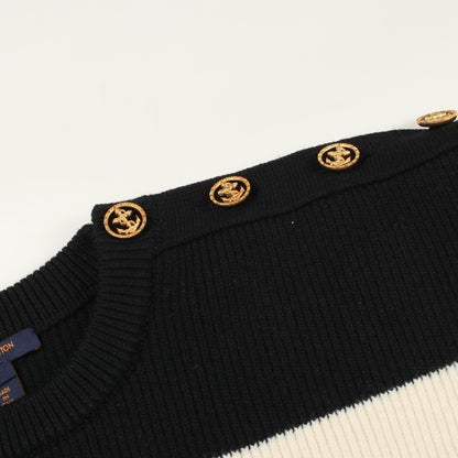 ボーダー ニット ウール ブラック ホワイト ルイヴィトン トップス LOUIS VUITTON