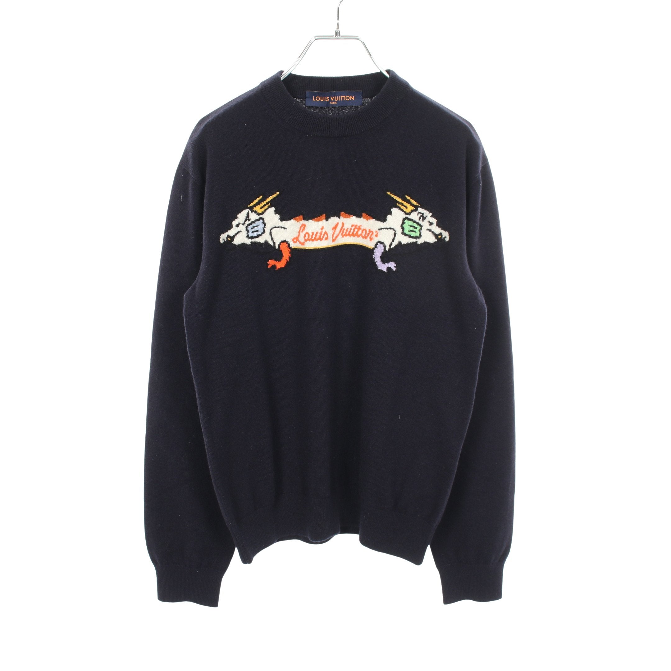 nanokanatomiLOUIS VUITTON  セーター 難あり Louis Vuitton x Nigo Intarsia Heart Turtle Neck Dark Ocean Men's