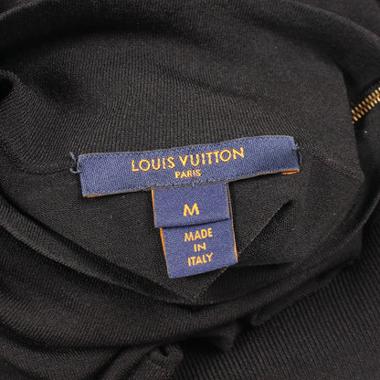 チェーンディテール ショルダージップ ハイネック ニット ビスコース ブラック ゴールド ルイヴィトン トップス LOUIS VUITTON