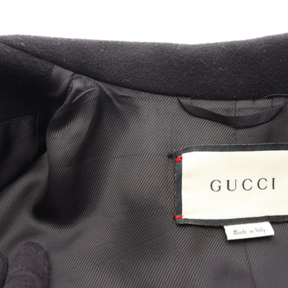 ダブルG チェスターコート ウール ブラック グッチ アウター GUCCI