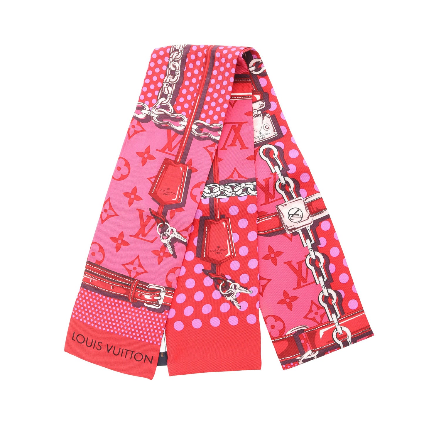 バンドー ポップム コンフィデンシャル スカーフ シルク ピンク マルチカラー ルイヴィトン 財布・小物 LOUIS VUITTON