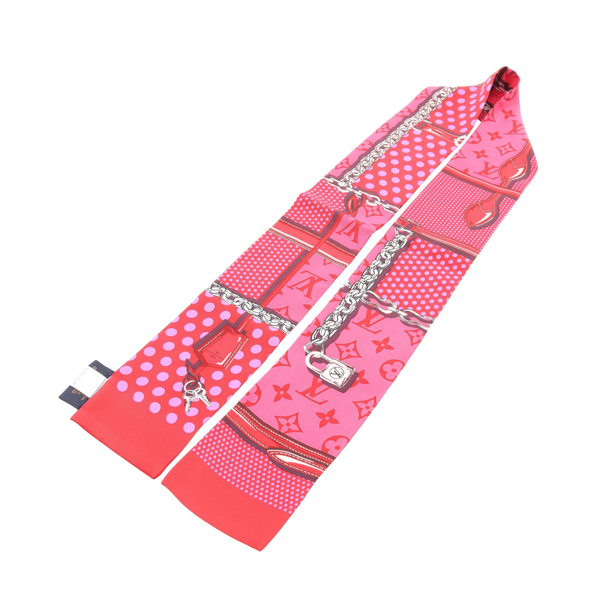 バンドー ポップム コンフィデンシャル スカーフ シルク ピンク マルチカラー ルイヴィトン 財布・小物 LOUIS VUITTON