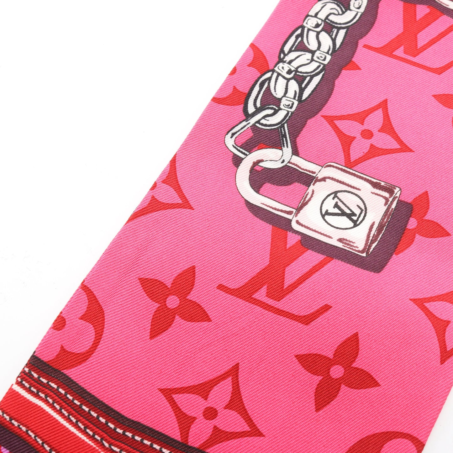 バンドー ポップム コンフィデンシャル スカーフ シルク ピンク マルチカラー ルイヴィトン 財布・小物 LOUIS VUITTON