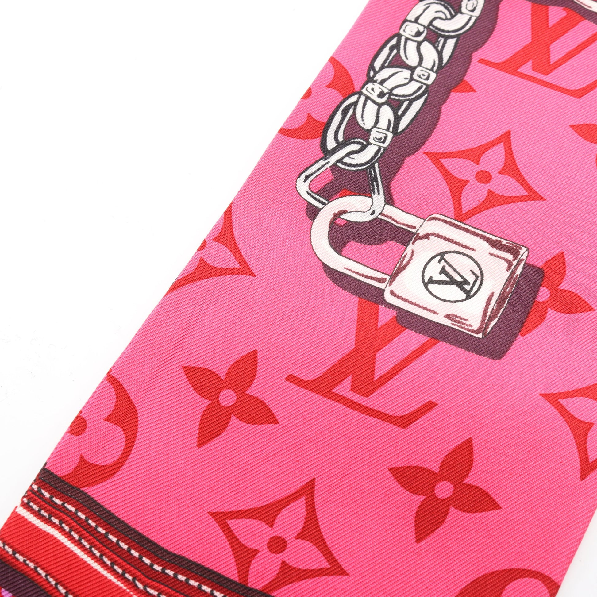 バンドー ポップム コンフィデンシャル スカーフ シルク ピンク マルチカラー ルイヴィトン 財布・小物 LOUIS VUITTON