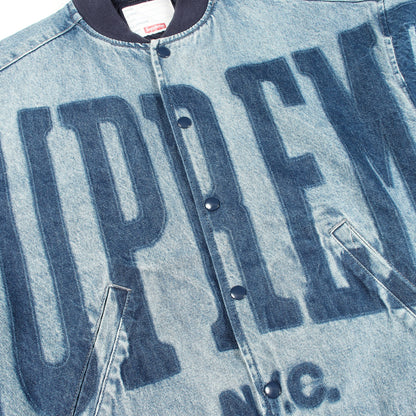 Washed Knockout Denim Varsity Jacket デニムジャケット コットン インディゴブルー シュプリーム アウター Supreme