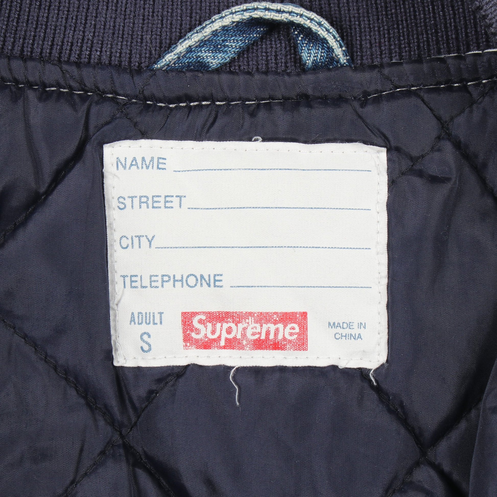 Washed Knockout Denim Varsity Jacket デニムジャケット コットン インディゴブルー シュプリーム アウター Supreme